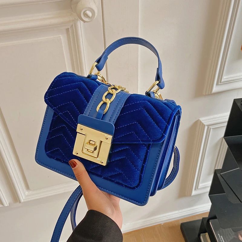 BM9034 2022 New Good Quality Ladies Purses velvet Style Hand Bags Hot Sell Women Box Lady Purse Square Handbags