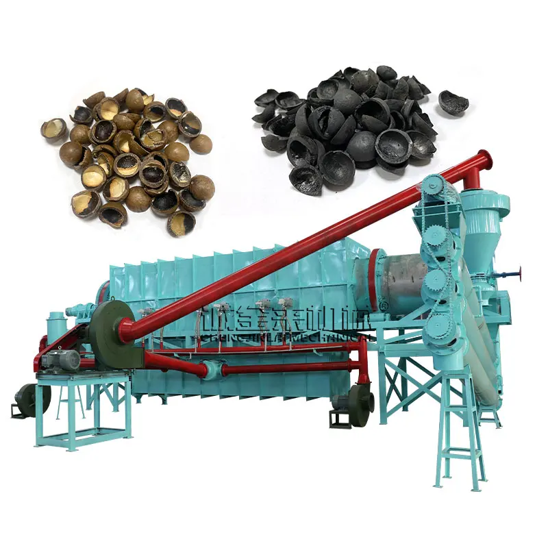 Philippines industrial rice pecan husk hull nut shell palm fruit bunches biochar charcoal making machine carbonizationstoveprice