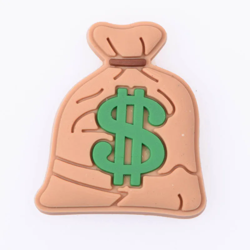 dollar sign shoe charm for wholesale wad of bills shoe charm stolen Money bag shoe charm for clog decoration
