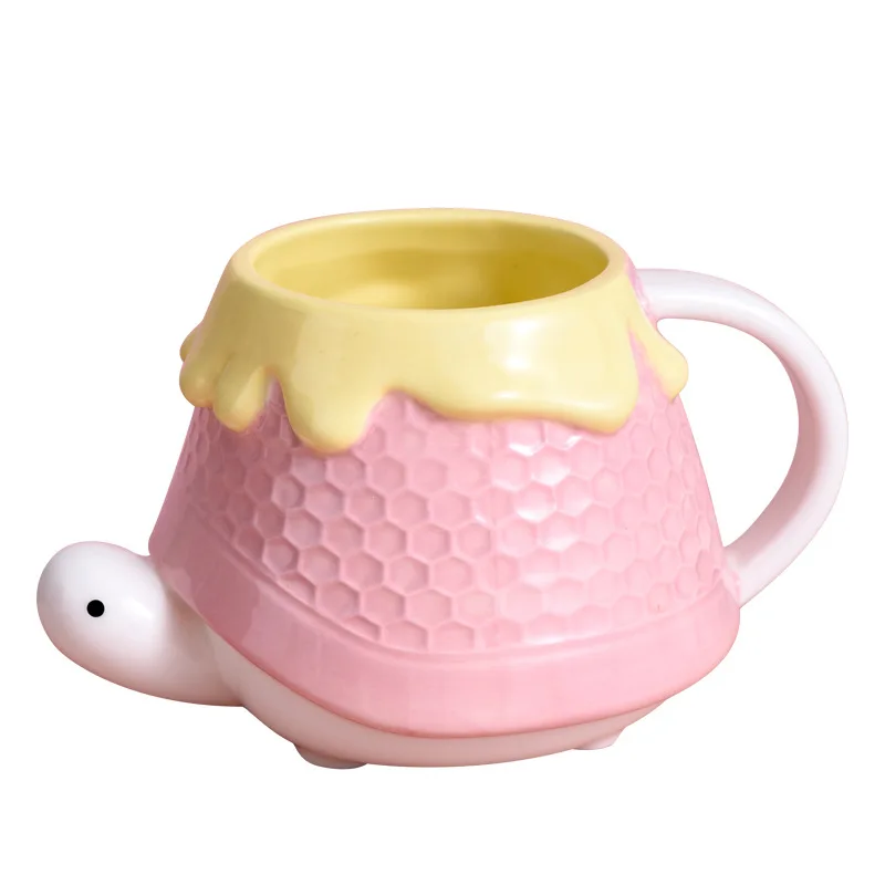 Creative turtle shaped ceramic birthday gift cup novelty mugs