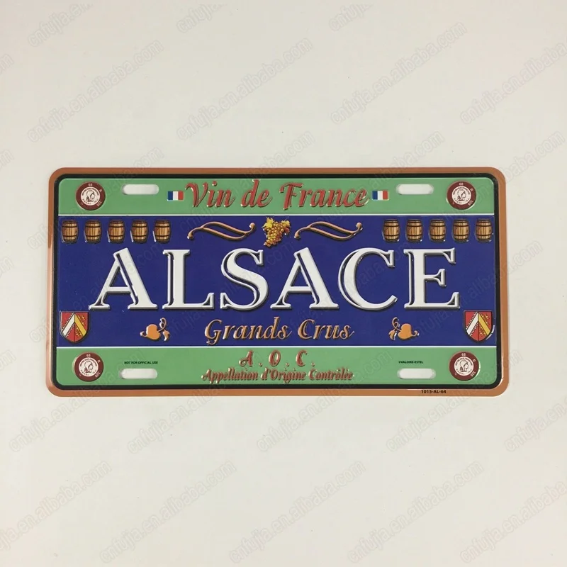 Home Wall Decor Souvenir Embossed Aluminum Metal Car License Plate