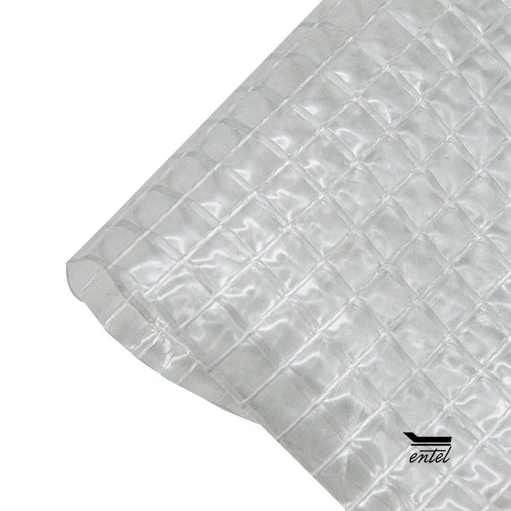 good quality 0.4mm  transparent clear waterproof  polyester mesh fabric PVC  tarpaulin tarp  for  greenhouse