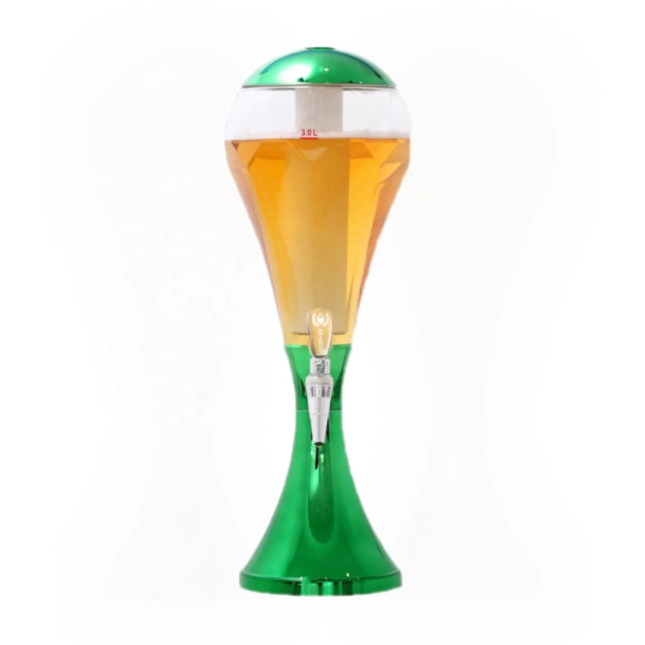 2024 New Design 3 liter Beer Tower With faucet and ice tube High Quality Beer Tower Drink Dispenser Beer for Bar