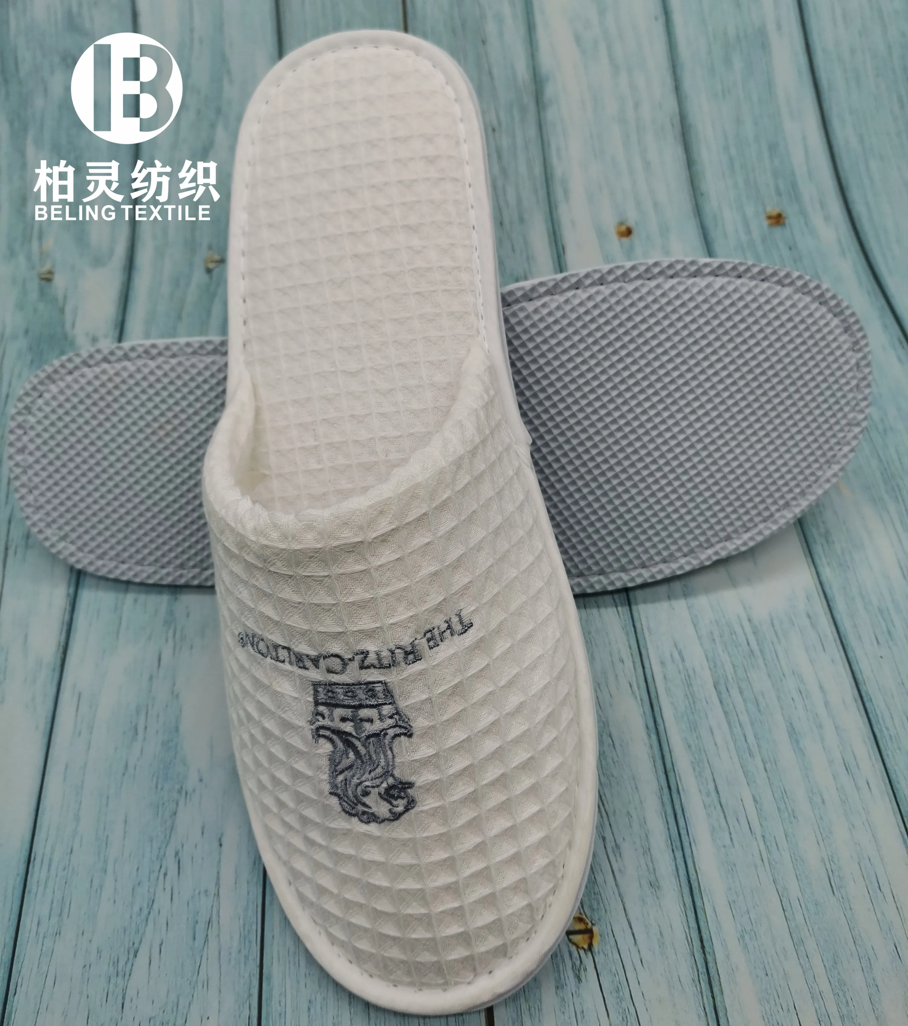 
Waffle slipper hotel disposable customer logo Ritz Carlton 