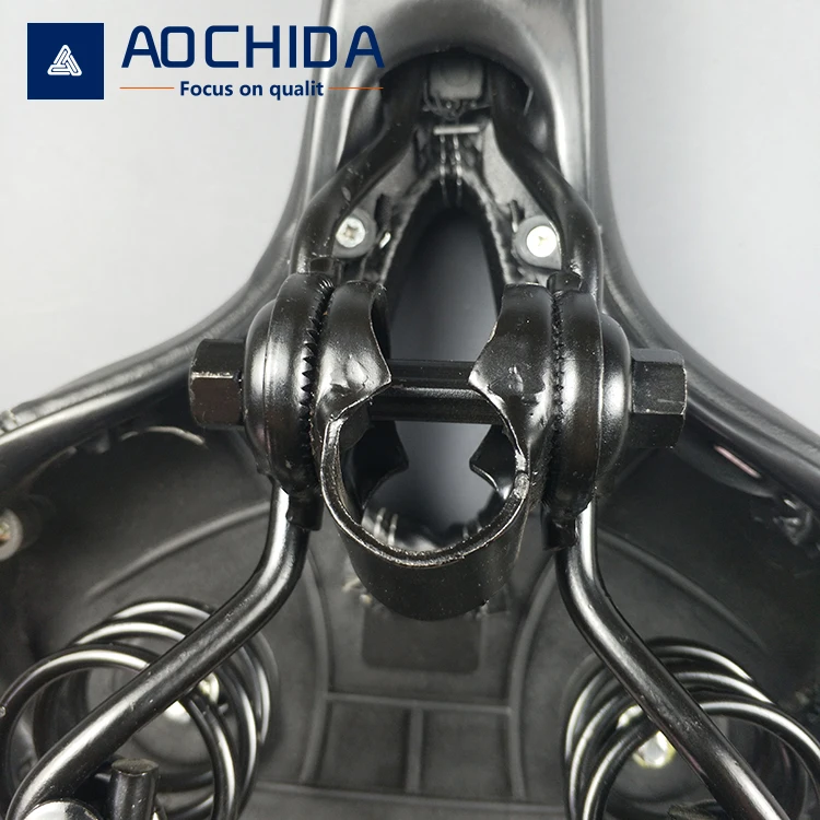 Leather sponge steel spring quality Bicycle saddle