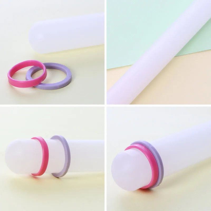 Non Stick Rolling Pin with Guide Rings Fondant Roller Cake Decorating Craft Baking Tool