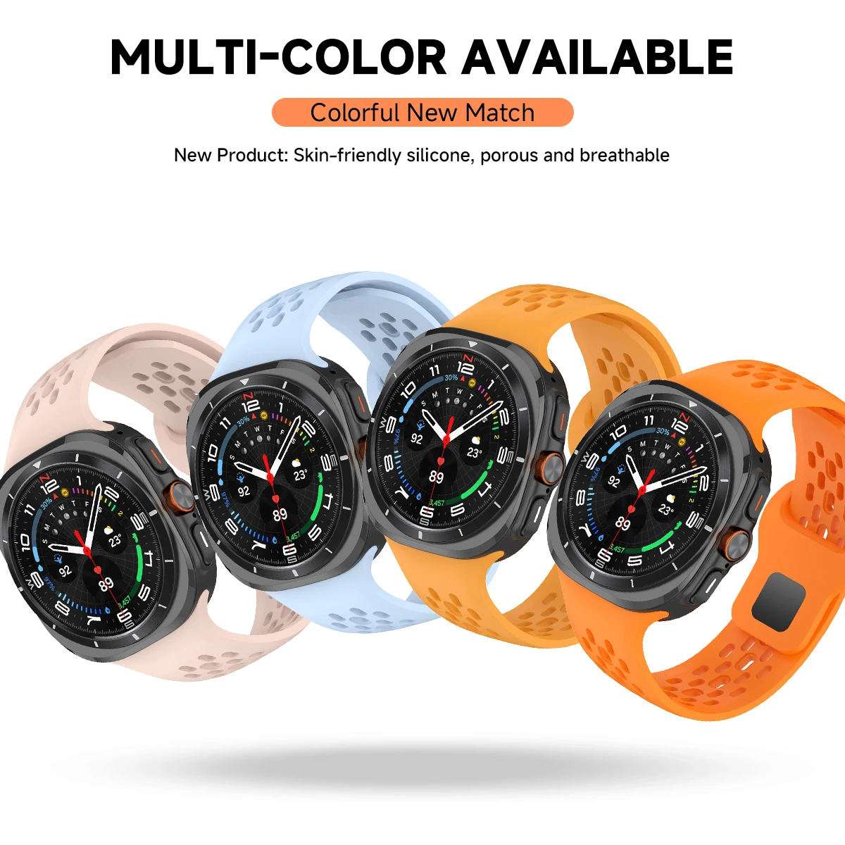 Soft Breathable Silicone Band for Samsung Galaxy Watch 7 Ultra 47mm Sports Loop Strap No Gaps Bracelet for GALAXY 7 ULTRA 47MM