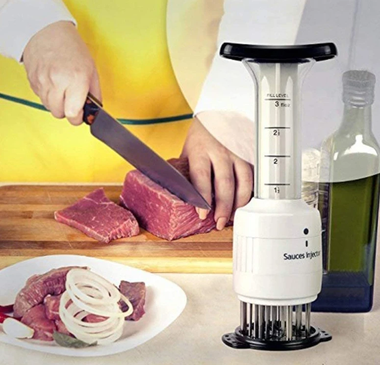 Stainless steel Marinade Meat Injector, Marinade Tenderizer Injector Needle Flavor Syringe Cooking Meat Poultry Turkey Chicken