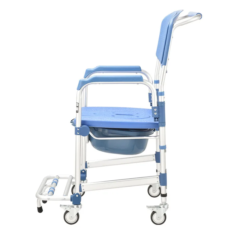 Wholesale Aluminum Alloy Frame Household Wheelchair Shower Toilet Stool Disabled Mobile Toilet Chair Bath Chair