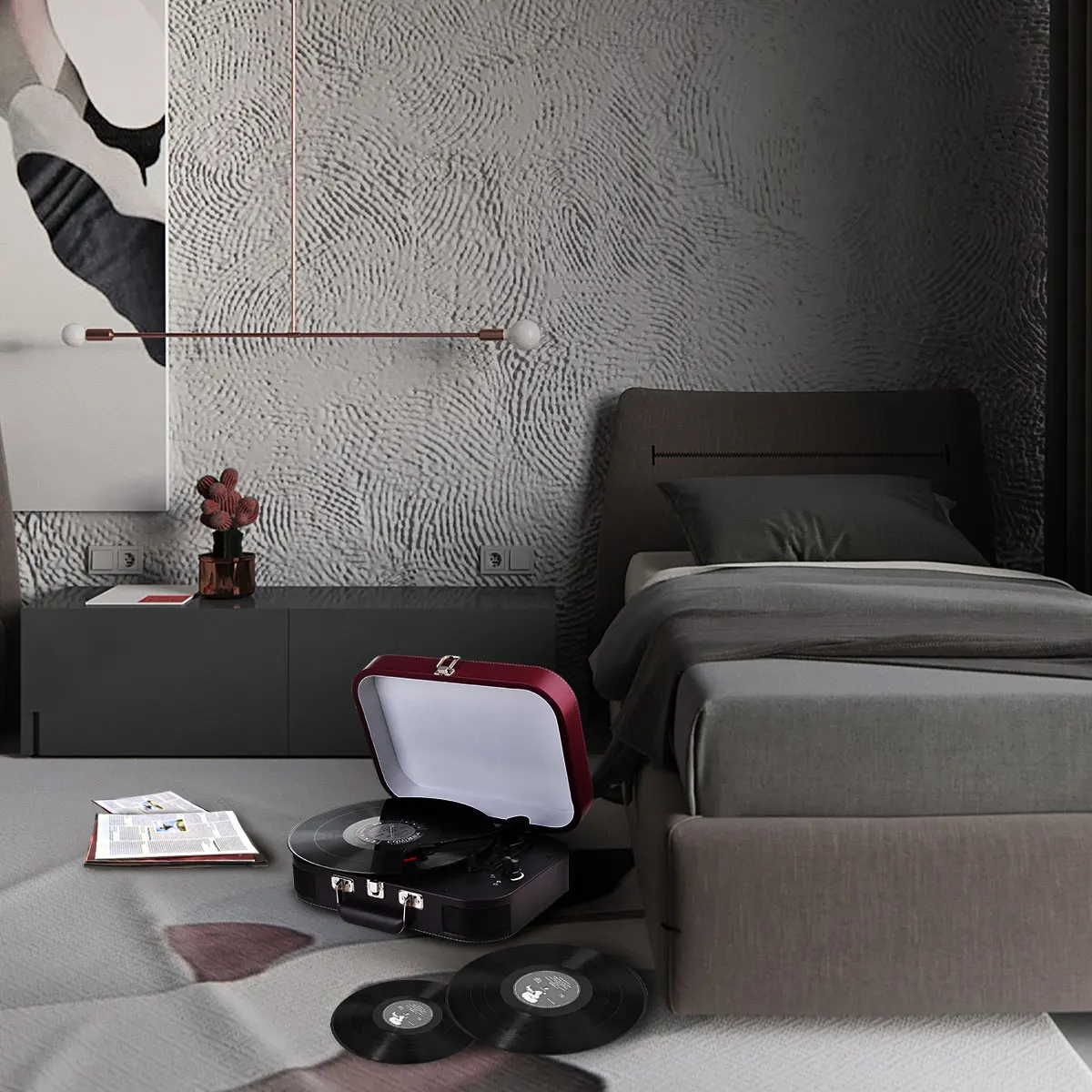 Wholesale New Style Portable Suitcase Bluetooth USB SD Play Vinyl Record Turntable Phonograph Record Player