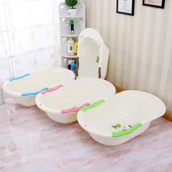 Лучшая цена, Детская ванна, симпатичная мультяшная ванна, нескользящая Детская ванна, пластиковая однотонная Ванная для новых детей