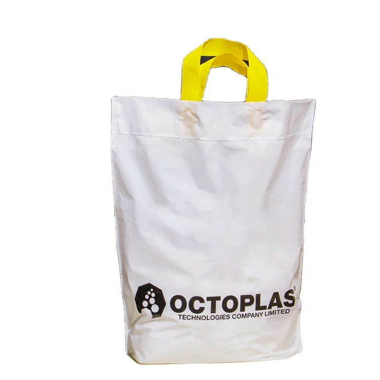 
Custom Designed Biodegradable PE Plastic Shopping Bag With Handle Retail Grocery Shopping Plastic Carry Bag With Own Logo 