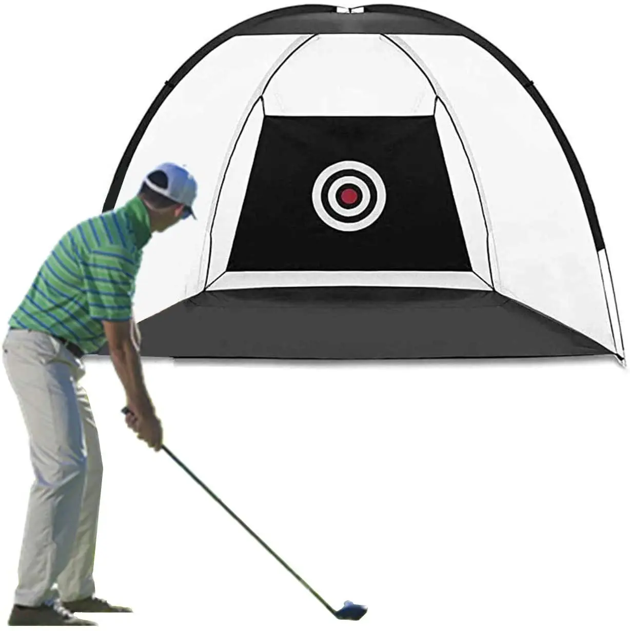 High Quality Indoor 2.4M Folding Golf Practice Hitting Training Mesh Knotted Nylon Golf Cage Practice Net