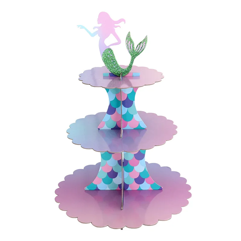 Wholesale Display 3 Tier Cardboard Paper Dessert Tower Cupcake Stand Set