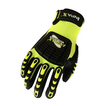 
Black green Impact Abrasion Water Proof Resistant Machinery Industry safety working labor Gloves 