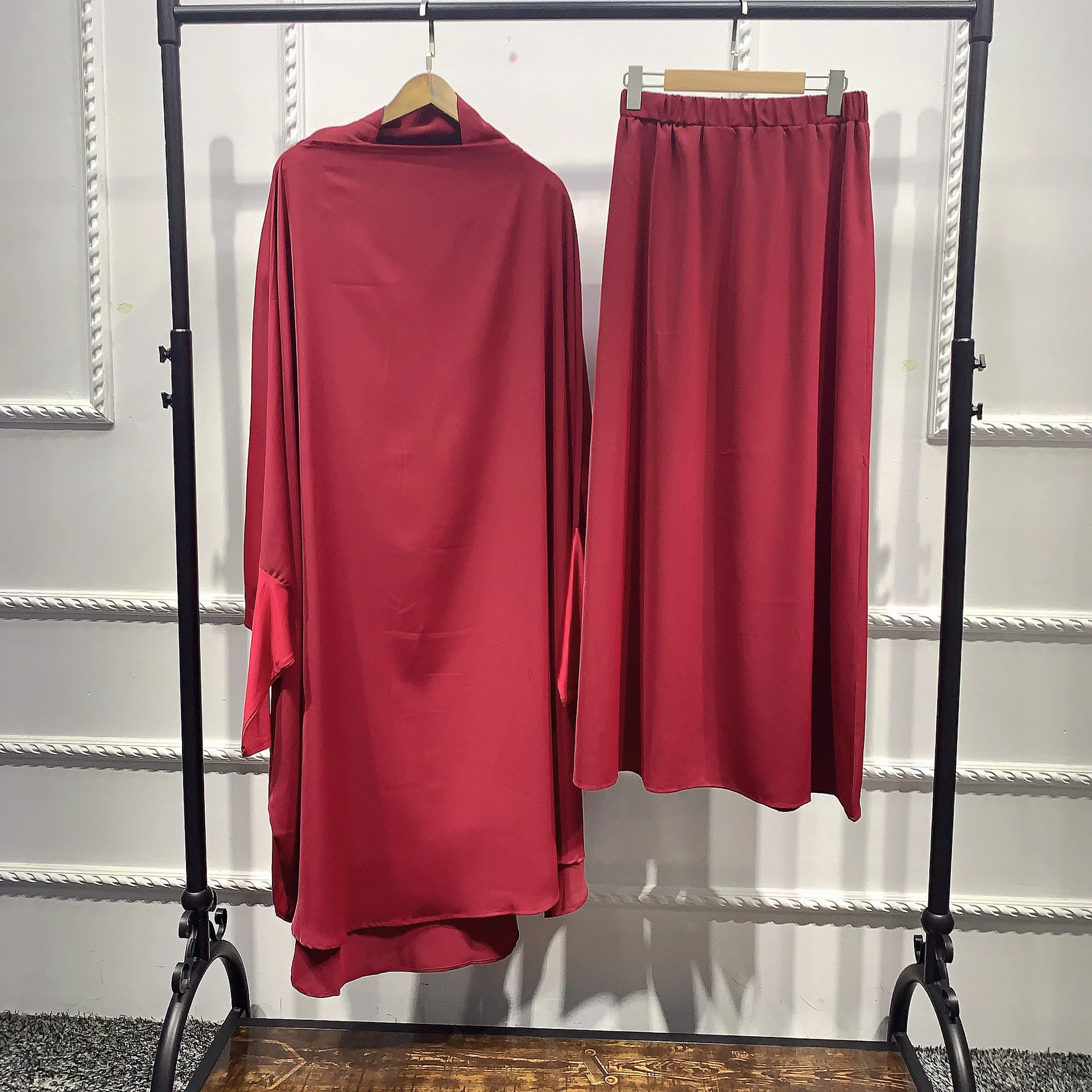Длинное платье для молитвы HANO Uni Khimar комплект одежды Jilbab Abaya мусульманское хиджаб женская исламская одежда