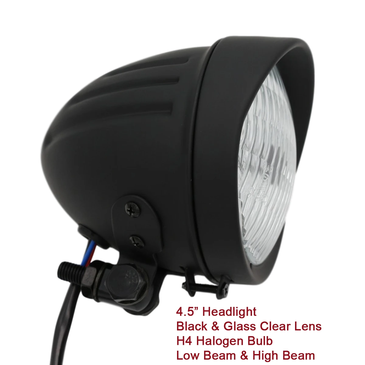 4.5' Matte Black Classic Custom Motorcycle Headlight for Sport bikes