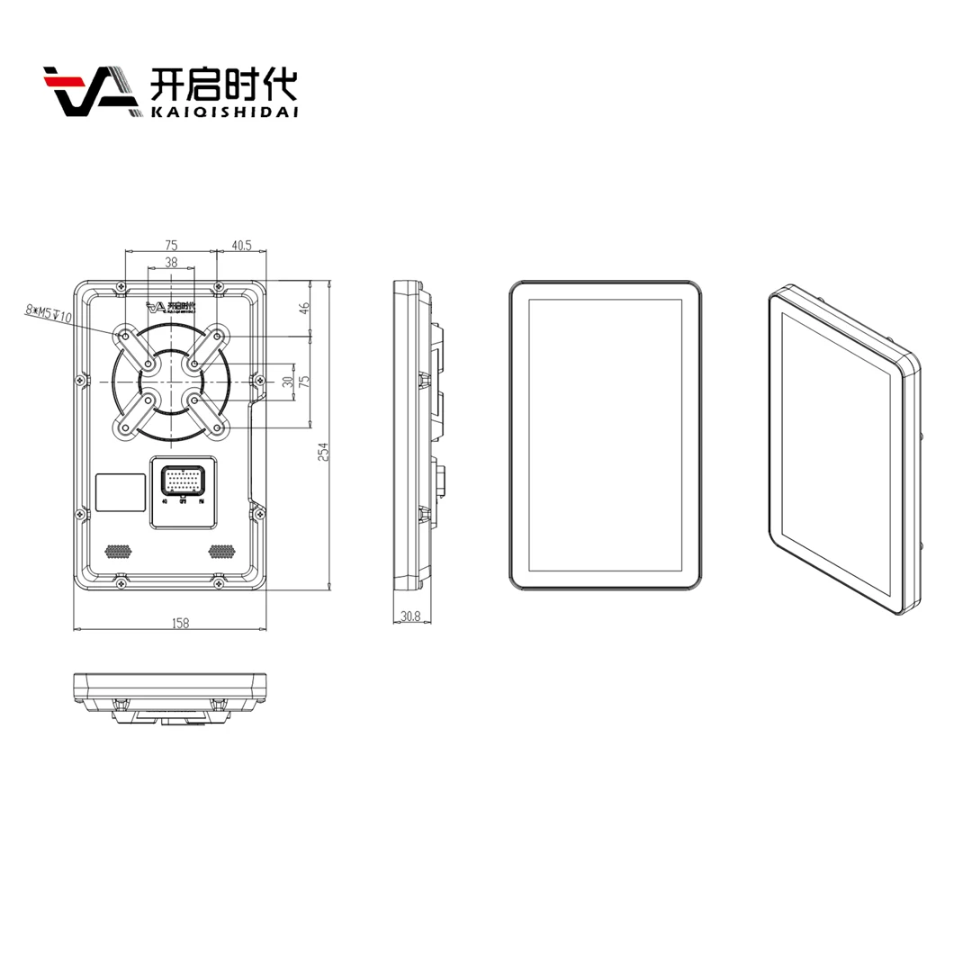 10 inch video surveillance outdoor mechanical display Car touch screen embedded CAN bus communication Construction machinery