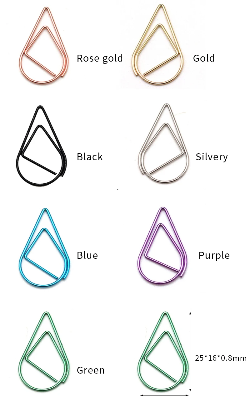 High Quality Funny Creative Drop Shaped Paper Clip Office School Supplies