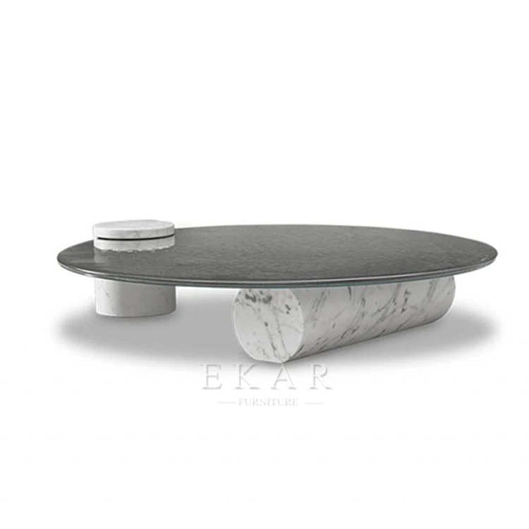 Italian Luxury Modern Living Room Home Furniture Round Marble Ceramic Glass Top Coffee Table side table