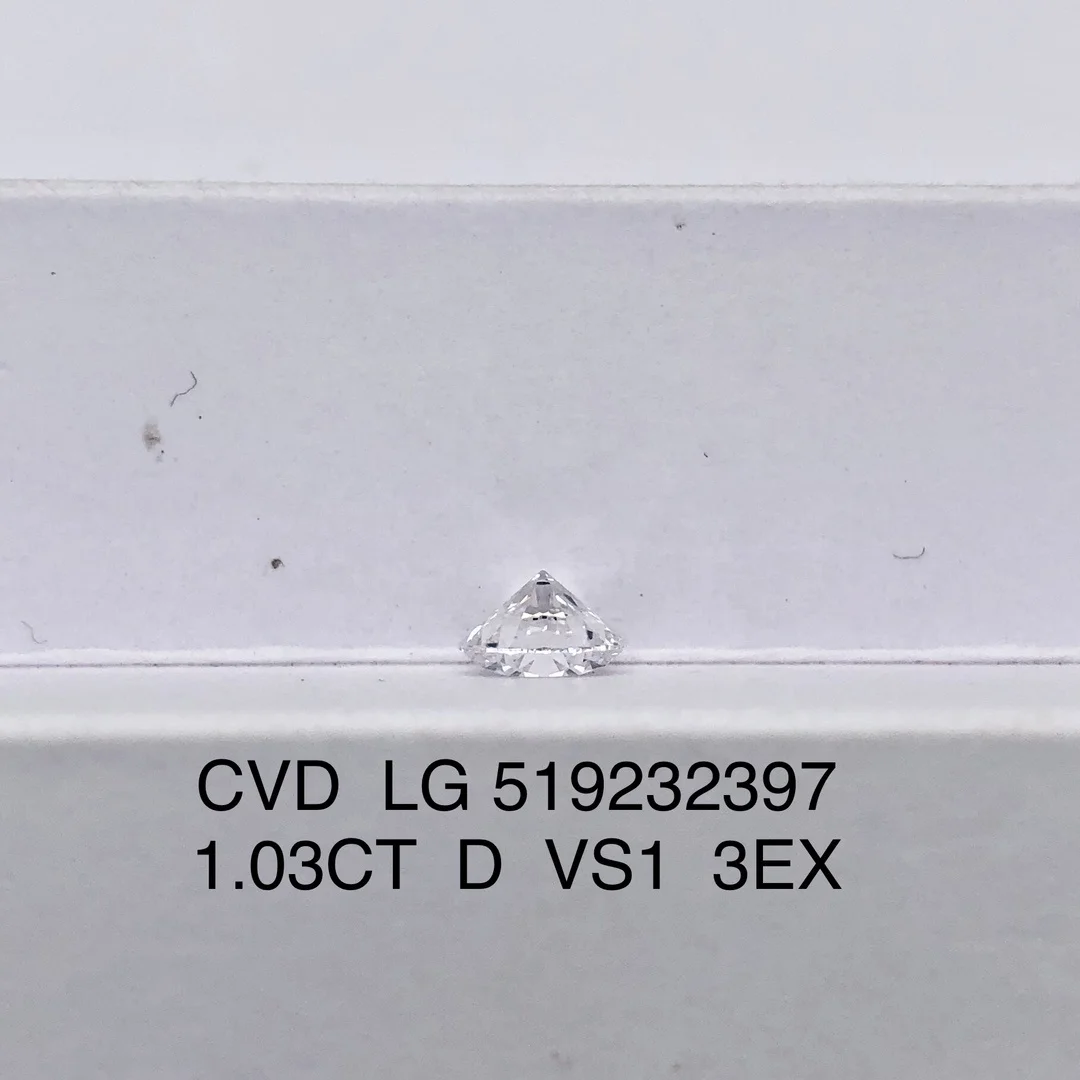 Goldstones Super White Lab Created 1ct Diamond 1.03ct D VS1 CVD Diamond Lab Grown Diamond