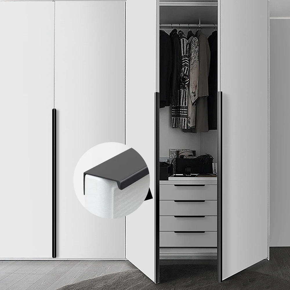 simple 96mm aluminum profile hidden handle