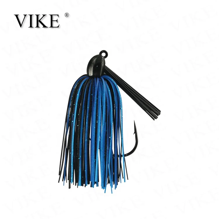 colorful rubber spinner bait jig ,bass jigs,tungsten steel jig wholesale in China VIKE Fishing tackle