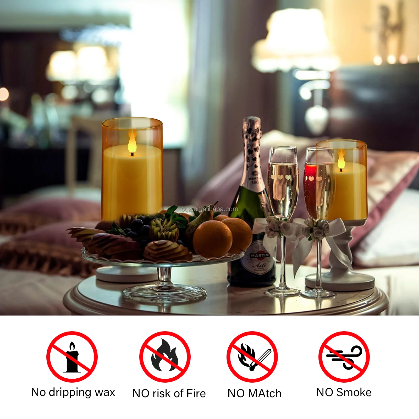 kakoya Hot Sale Acrylic Cup Flicker Moving Wick Led Candle 3D Bullet Shape Flameless Pillar Electric Candle Home Decoration