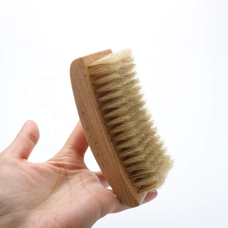 High quality 360 curve wave 100% beard baor bristle hair brush custom logo beard brush
