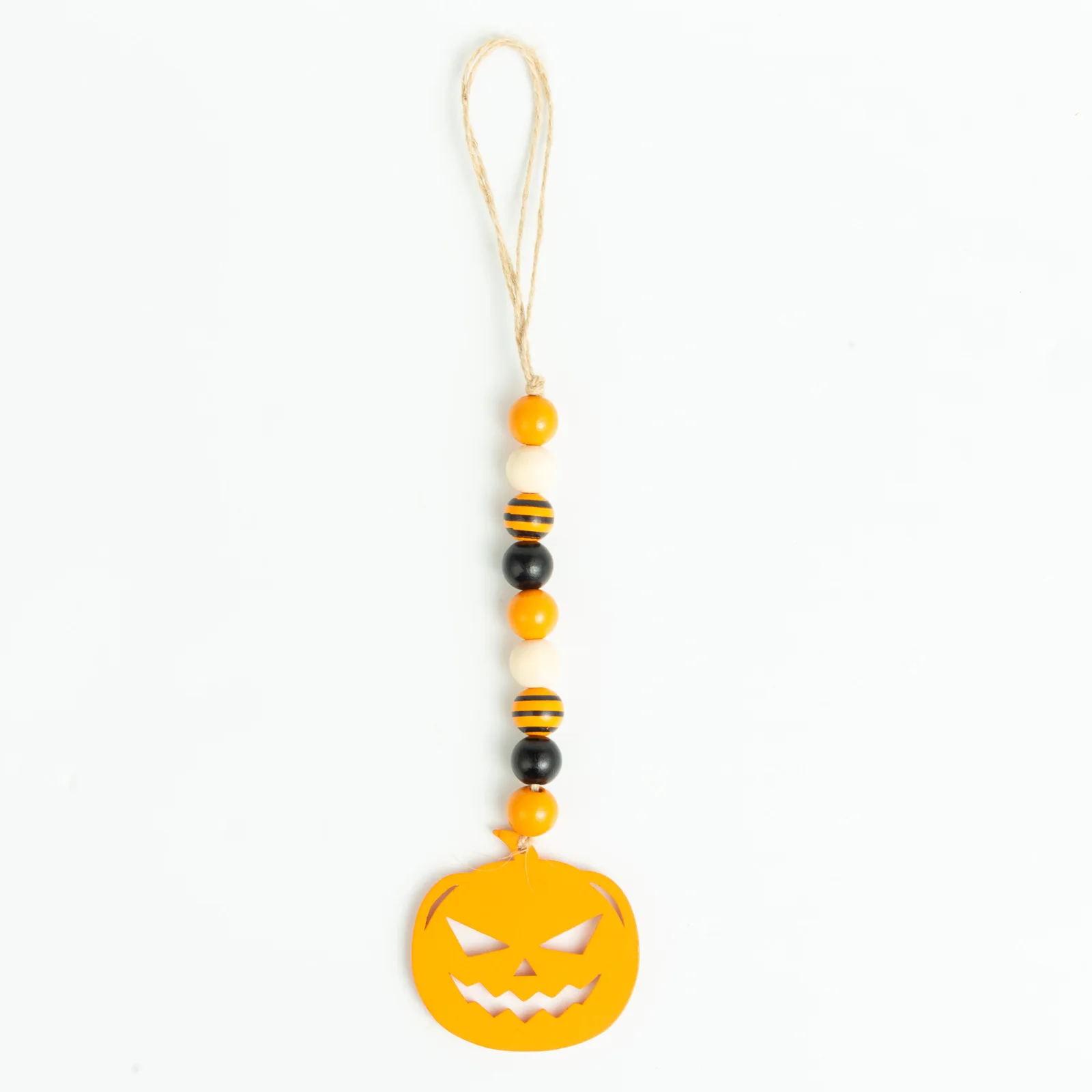 Halloween Wood  Beads For Garland Keychain Lanyard Macrame Decor Natural Color Beaded
