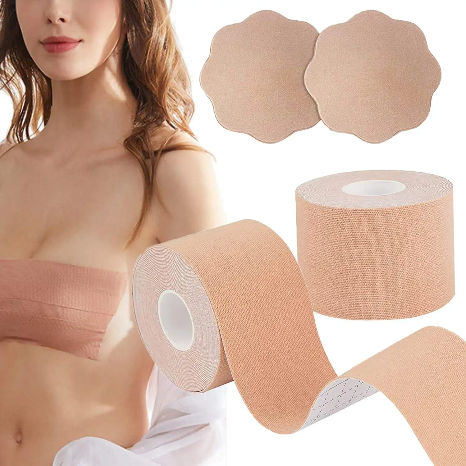 boob lifting tape pasties sexy nipple cover breast nipple covers reusable waterproof boob tape with nipple cover (1600691338088)