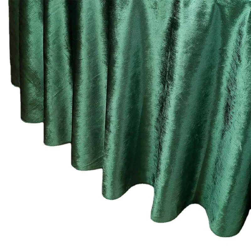 Luxury Thicken Velvet Table Cloth Solid Color Velvet Table Cloth Green Custom Round Tablecloths