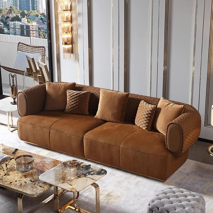 Wholesale sofa classical luxury Italian leather sofa sectional couch living room sofa