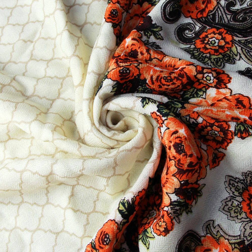 Manxiang Handmade Fashion Designer Shawl Poncho Printing Silk Scarf Luxury