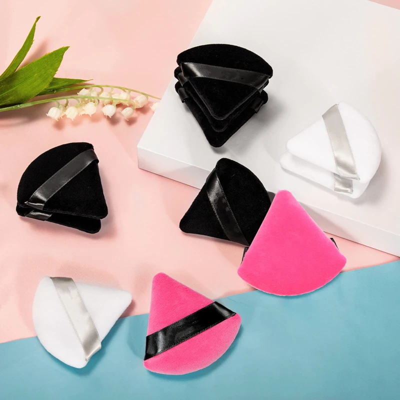 8Pcs of Triangular Powder Puff Makeup Sponges Super Soft Velvet Cosmetic Beauty Puff For Contouring And Eye Beauty Blender Puff