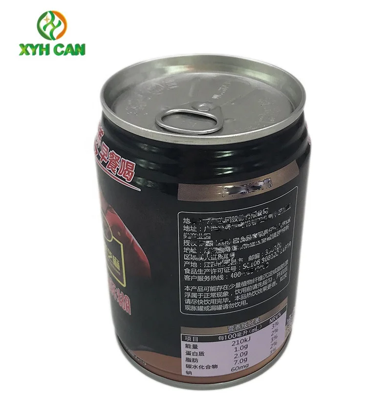 240ml Beverage Can with Easy Open Lid Tin Box for Juice Energy Drinks  Custom Size and Logo CMYK Offset Printing