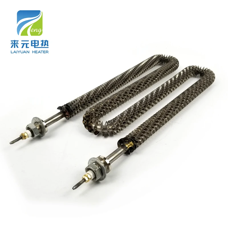 W U I Type Industrial electric resistance air heating element finned tube heater for Load Bank