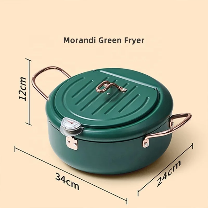 Fryer Household Controllable Temperature Cast Iron Small Fryer Induction Cooker Gas Stove Suitable Fry Pot For Flat Oil Pan