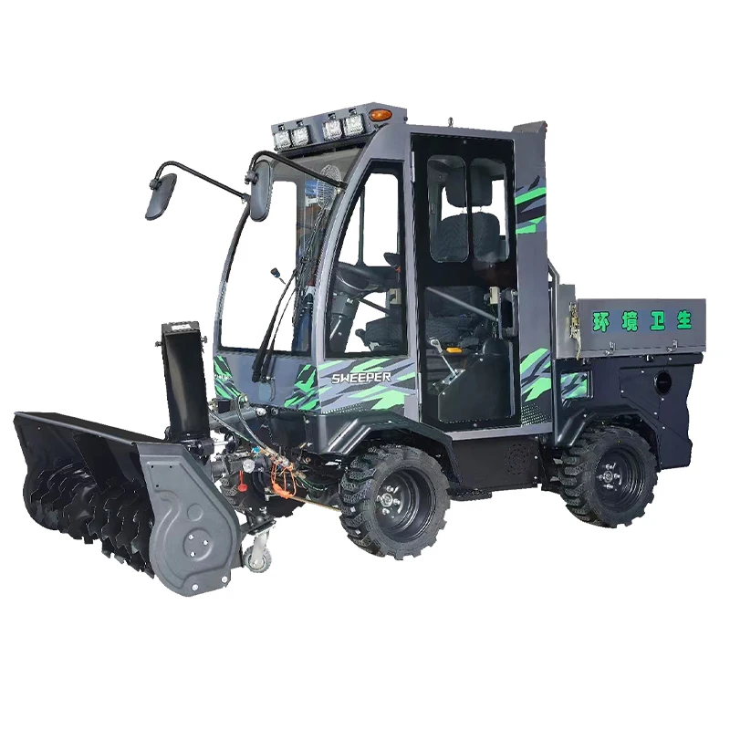 Enclosed cockpit multifunction  Ride on Snowplow Snowblower Machine Road Snow Sweeping Sweeper Machines