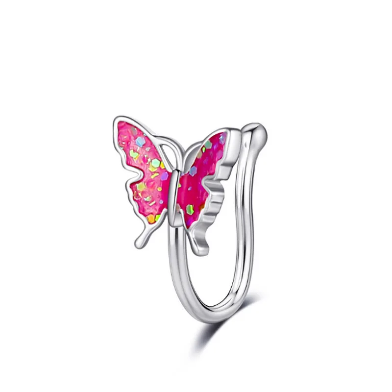 Hot Adjustable Non Piercing Face Faux Nose Ring Popular Butterfly Nose Cuff For Women