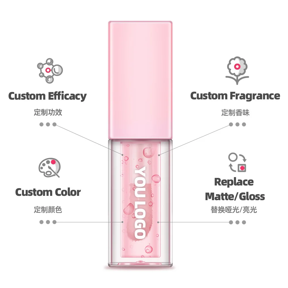 lip gloss with custom logo wholesale luxury candy lipgloss permanent makeup fruit color changing lip oil manufacturers