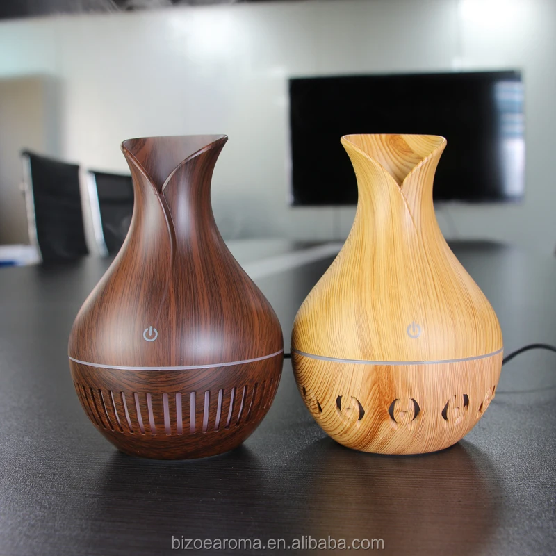 New fashion130ml Wood Grain Micro porous car color changing LED light USB air stick Humidifier
