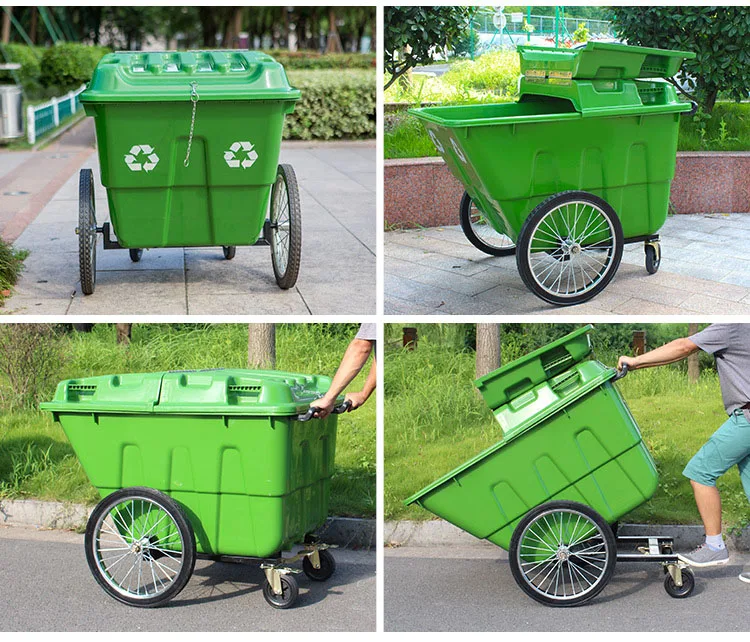 Suitable for Outdoor Sanitation in Residential Areas Garbage Collection by Handcart 400L  large garbage bins