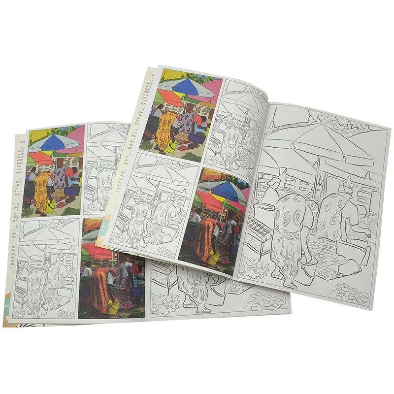 Full Color Customized Children Colouring Books Printing Wholesale Custom Softcover Adult Coloring Book For Children Sketch Book