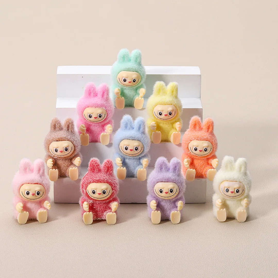 Flocking Sitting Cloth Doll Pendant MOE Granule Hand-made Diy Accessories MOE Granule Cute Plush Pendant