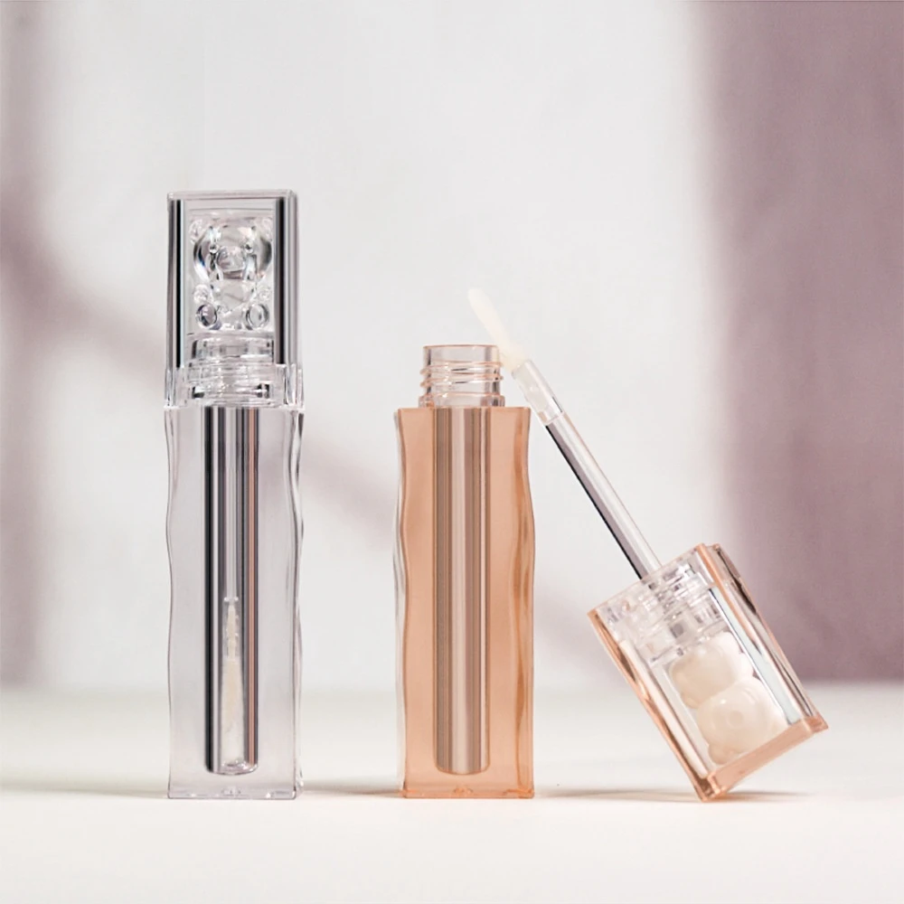 Empty Lipgloss Tube Low Moq Dual Double Sided Custom Lip Gloss Containers Tubes Square Lip Gloss Tube