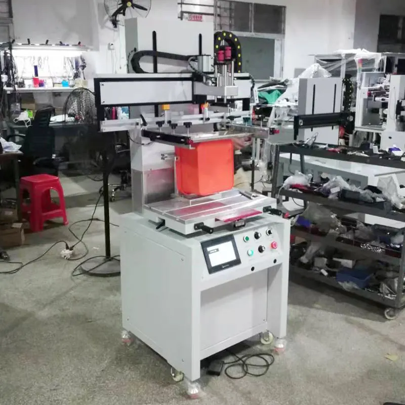 S-3050 flat  screen printer with  servo motor for gas can beer crate rubbish can garbage can trash print with 360 rotary