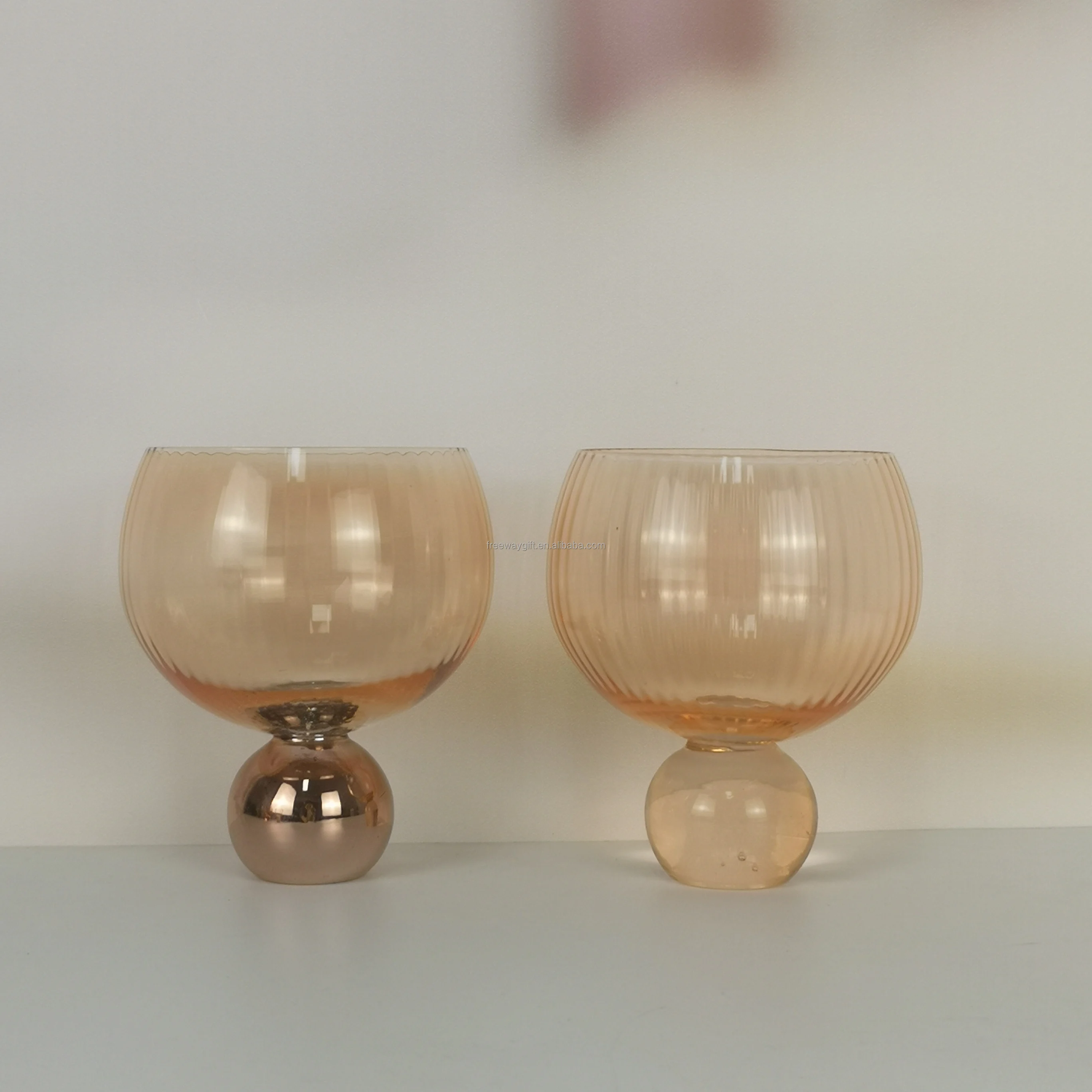 custom beautiful  hand blown 530ml wedding party champagne flute glasses