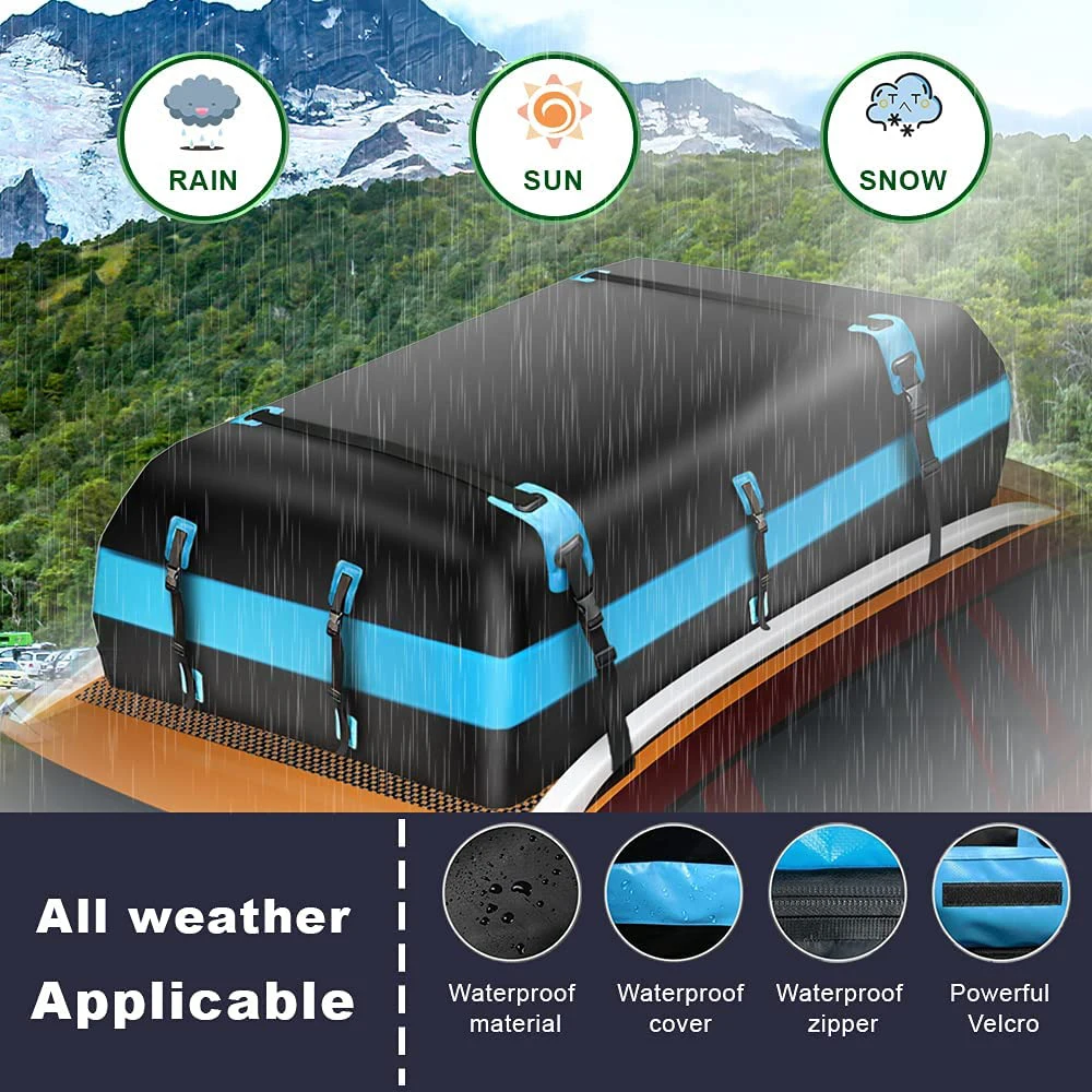 21 Cubic Feet Large Capacity Car Roof Top Bag Travel Luggage Carrier Waterproof Collapsible Car Rooftop Bag