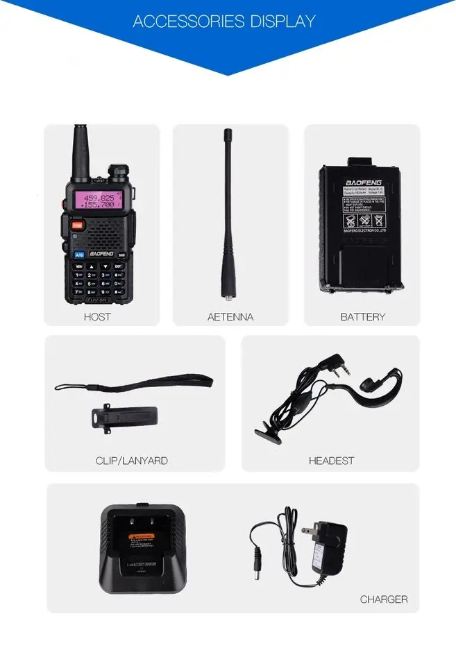 Baofeng uv-5r дальний Ham радио приемопередатчик 5 Вт UHF/VHF двухполосный иди и болтай Walkie Talkie baofeng Радио